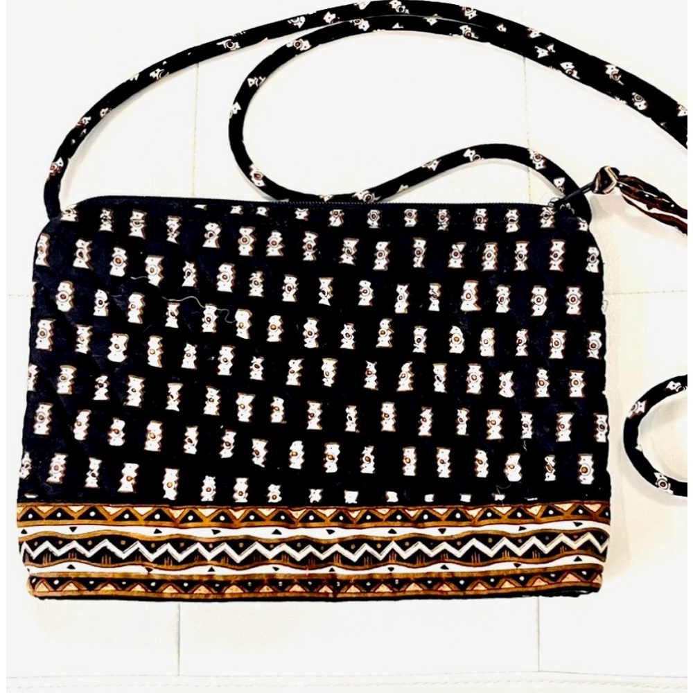 Vera Bradley Y2K Retired Crossbody 100% Cotton Purse Quilted Black White